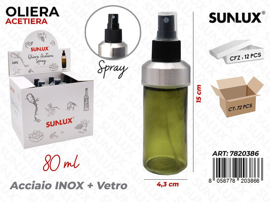 Sunlux Oliera Acetiera Spray INOX*VE 80ML 4.3*15CM