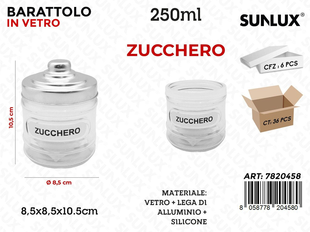 Sunlux Barattolo Vetro Zucch. D.8.5*10.5CM 250ML