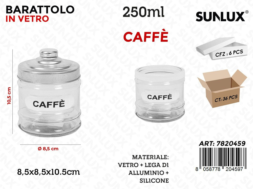 Sunlux Barattolo Vetro Caffe D.8.5*10.5CM 250ML
