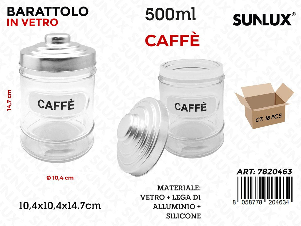 Sunlux Barattolo Vetro Caffe D.10.4*14.7CM 500ML