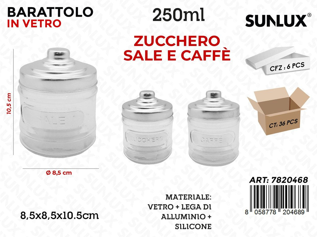Sunlux Barattolo Cucina Ass. D.8.5*10.5CM 250ML