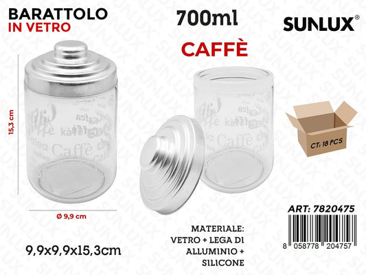 Sunlux Barattolo Vetro Caffe D.9.9*15.3CM 700ML