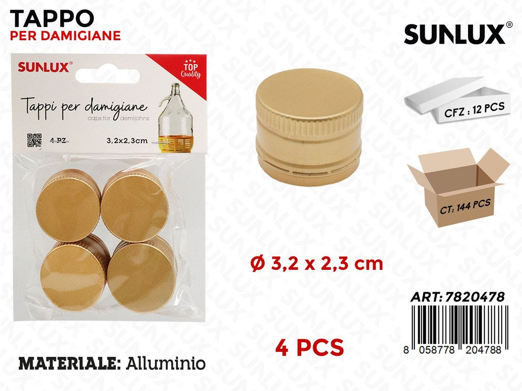 Sunlux Tappo Damigiane Allum. 4PCS D.3.2*2.3CM