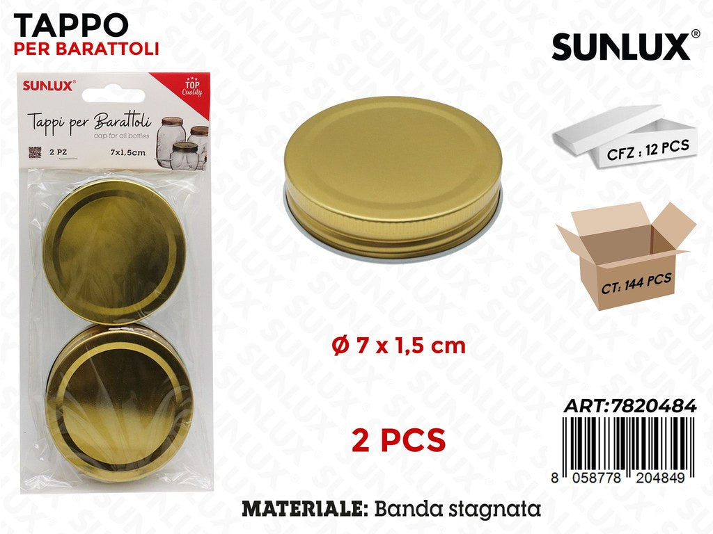 Sunlux Tappo Barattoli 2PCS D.7*1.5CM