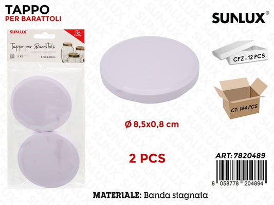 Sunlux Tappo per Barattoli 2PCS D.8.2*1CM
