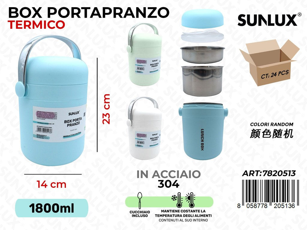 Sunlux Box Portapranzo Termico ACC.304 14*23CM 1.8L