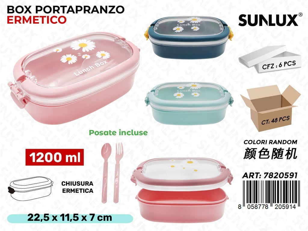 Sunlux Box Portapranzo c/Posata ASS.1200ML 22.5*7*11.5CM