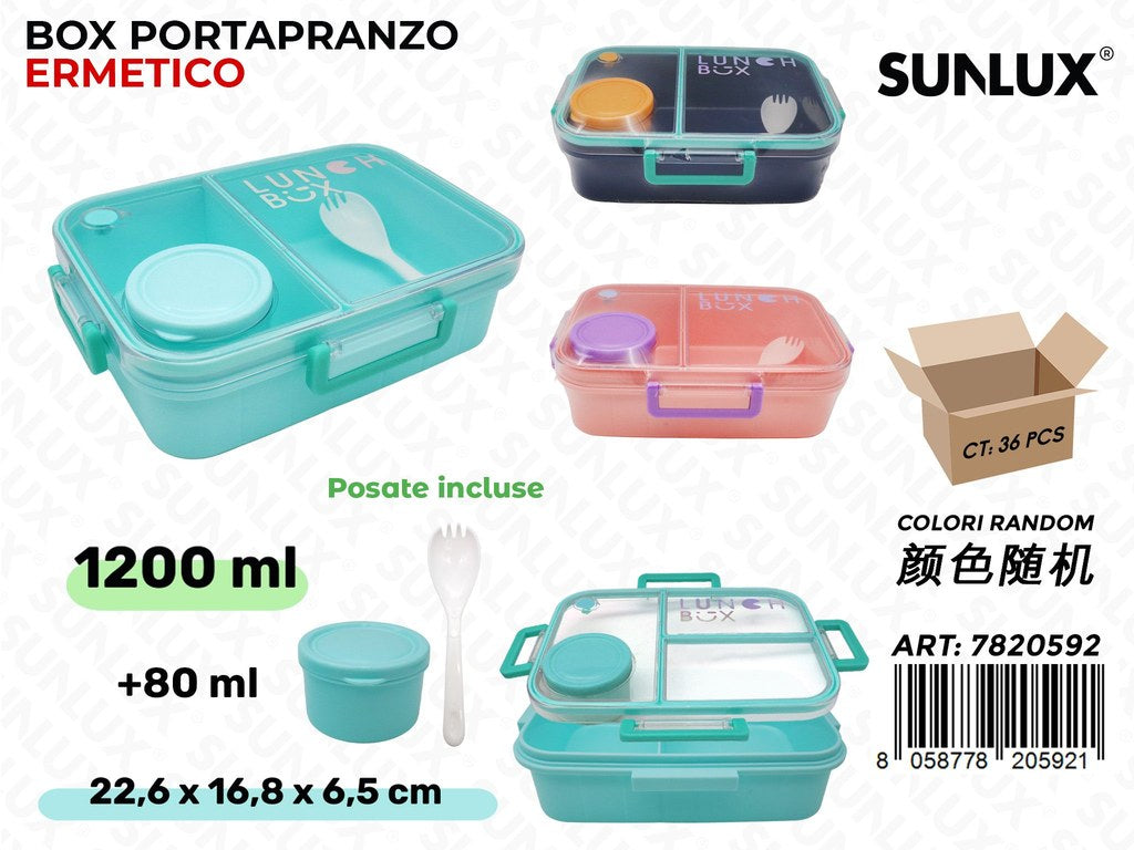 Sunlux Box Portapranzo c/Posate 1200-80ML 22.6*16.8*6.5CM