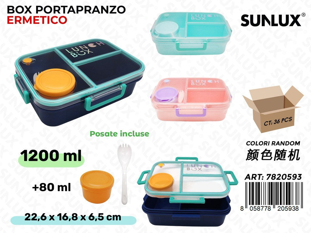 Sunlux Box Portapranzo c/Posate 1200-80ML 22.6*16.8*6.5CM