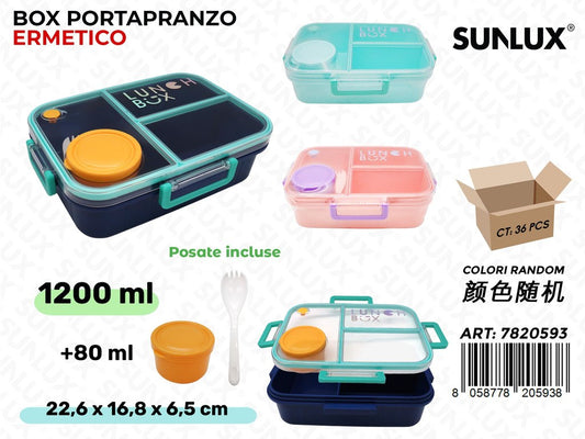Sunlux Box Portapranzo c/Posate 1200-80ML 22.6*16.8*6.5CM