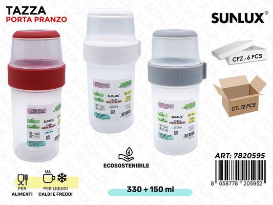 Sunlux Tazza Porta Pranzo Pp 480ML Ass.