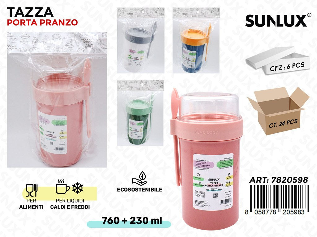 Sunlux Tazza Porta Pranzo Pp 990ML Ass.