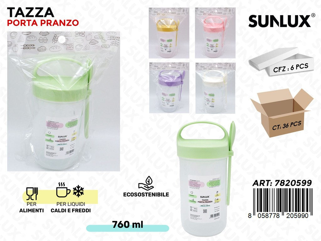 Sunlux Tazza Porta Pranzo Pp 760ML Ass.
