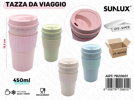 Sunlux Tazza da Viaggio Ass. 450ML 15.5CM