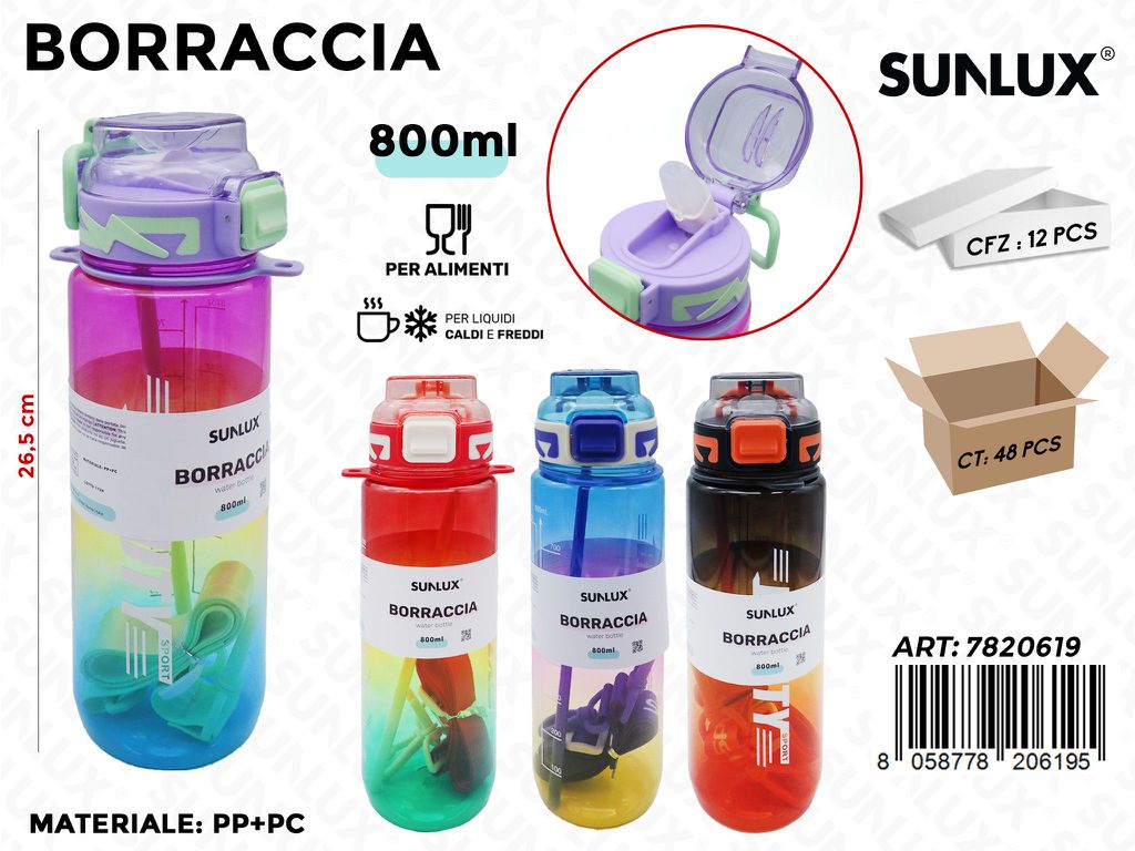 Sunlux Borraccia Ass. 800ML 26.5CM