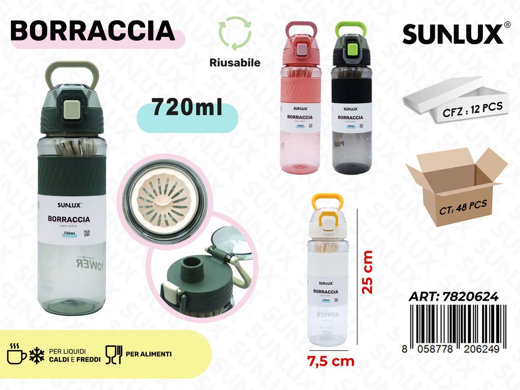 Sunlux Borraccia Ass. 720ML 7.5*25CM