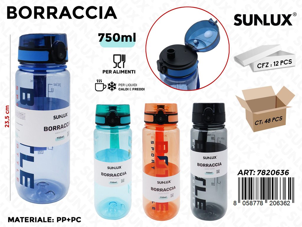 Sunlux Borraccia Pp Ass. 750ML 23.5CM