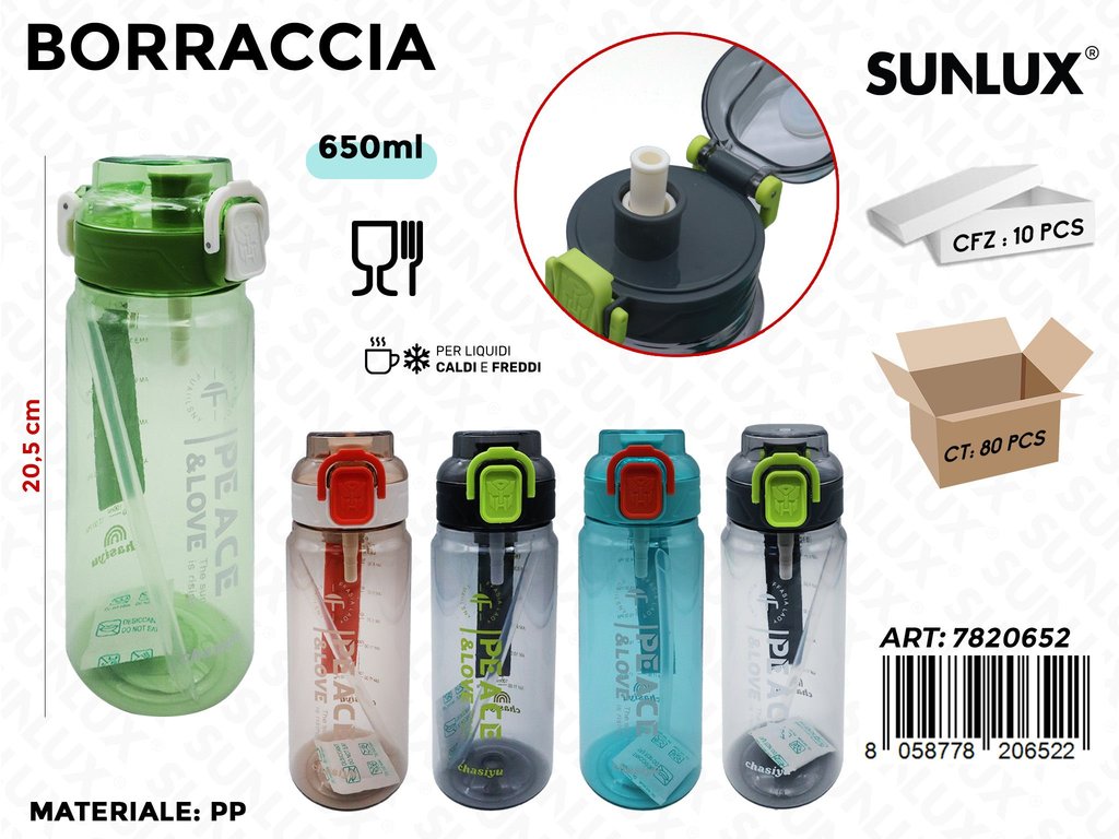 Sunlux Borraccia in Pp Ass. 650ML 20.5CM