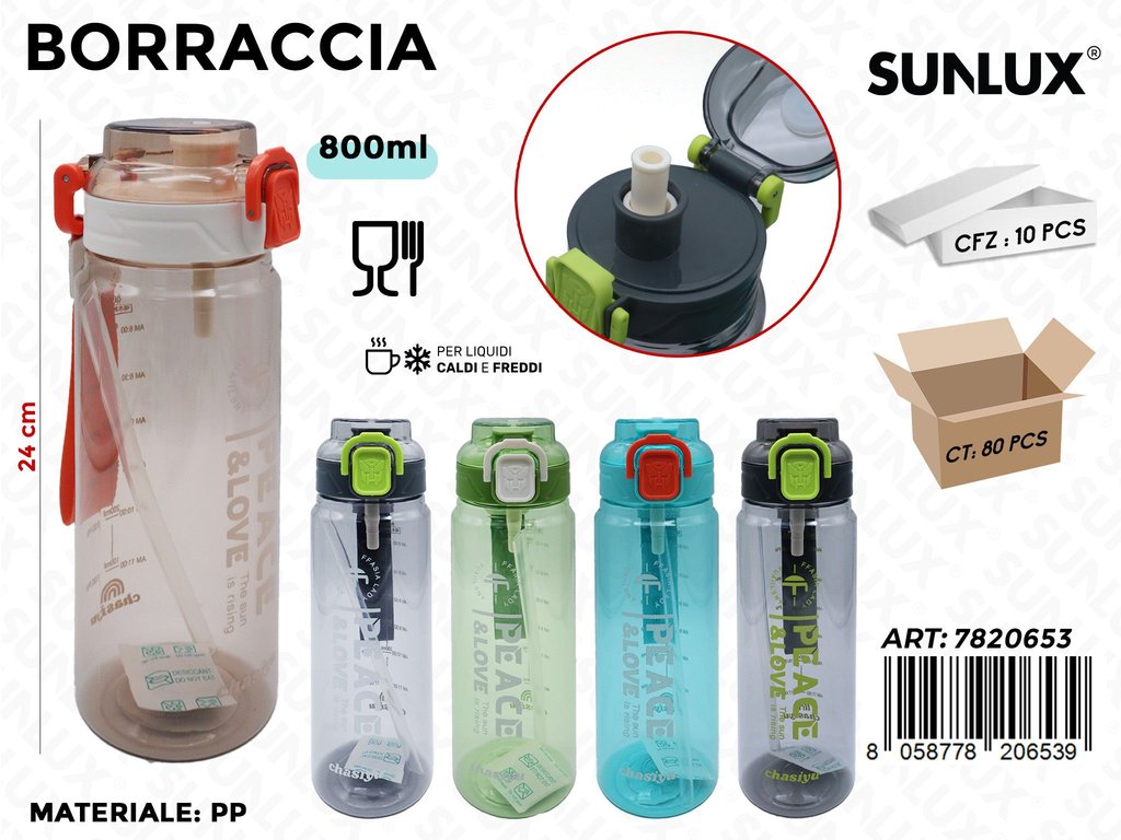 Sunlux Borraccia in Pp Ass. 800ML 24CM