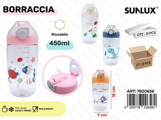 Sunlux Borraccia Ass. 450ML 7*18CM