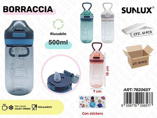 Sunlux Borraccia Ass. 500ML 7*18CM