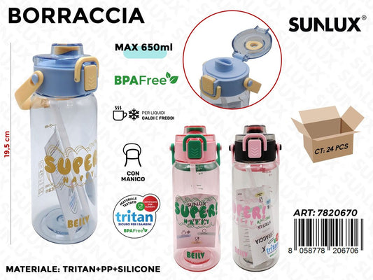 Sunlux Borraccia Bambini Ass. 19.5CM*650ML