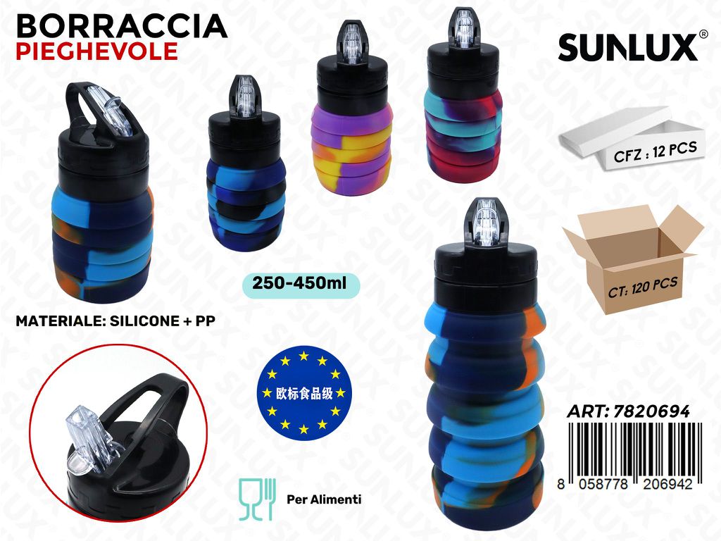 Sunlux Borraccia Pieghevole Ass. 230-500ML