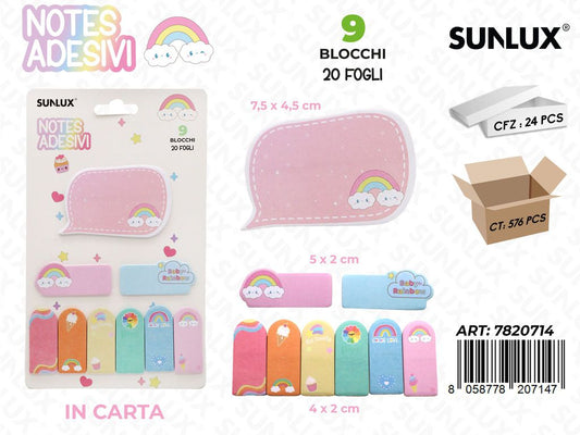Notes Adv Rainbow 9Blocchi 20Ff Ass.