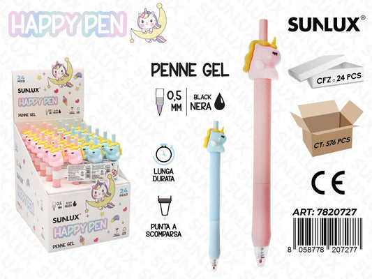 Happy Pen Unicorn Gel Nero 0.5Mm Ass.