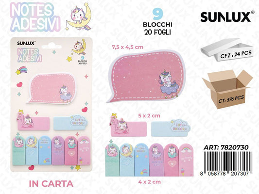 Notes Adv Unicorn 9Blocchi 20Ff Ass.