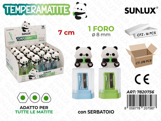 Temperamatite C/Serb. 1Foro Panda 7Cm