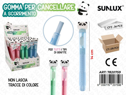 Gomma Per Cancellare Scorr. Panda 14Cm Ass.