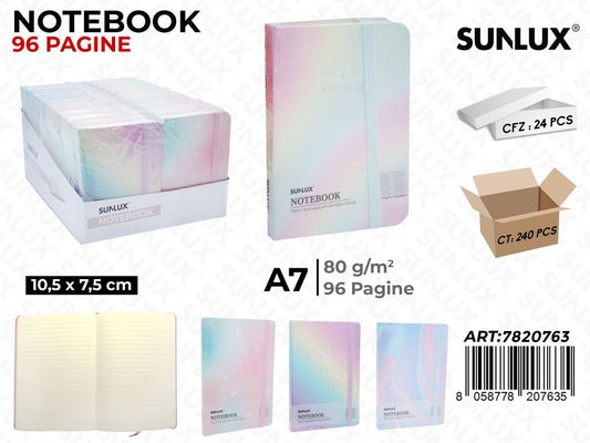 NOTEBOOK ASS. A7 10.5*7.5CM 96PAG. 80GR