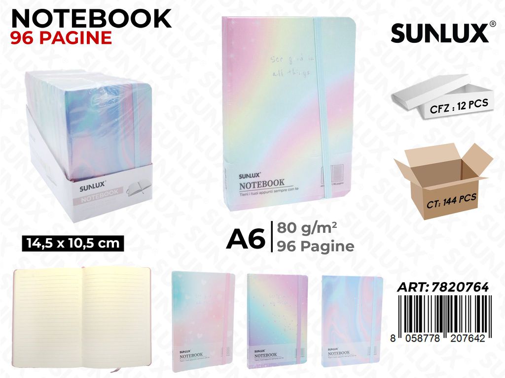 NOTEBOOK ASS. A6 14.5*10.5CM 96PAG. 80GR