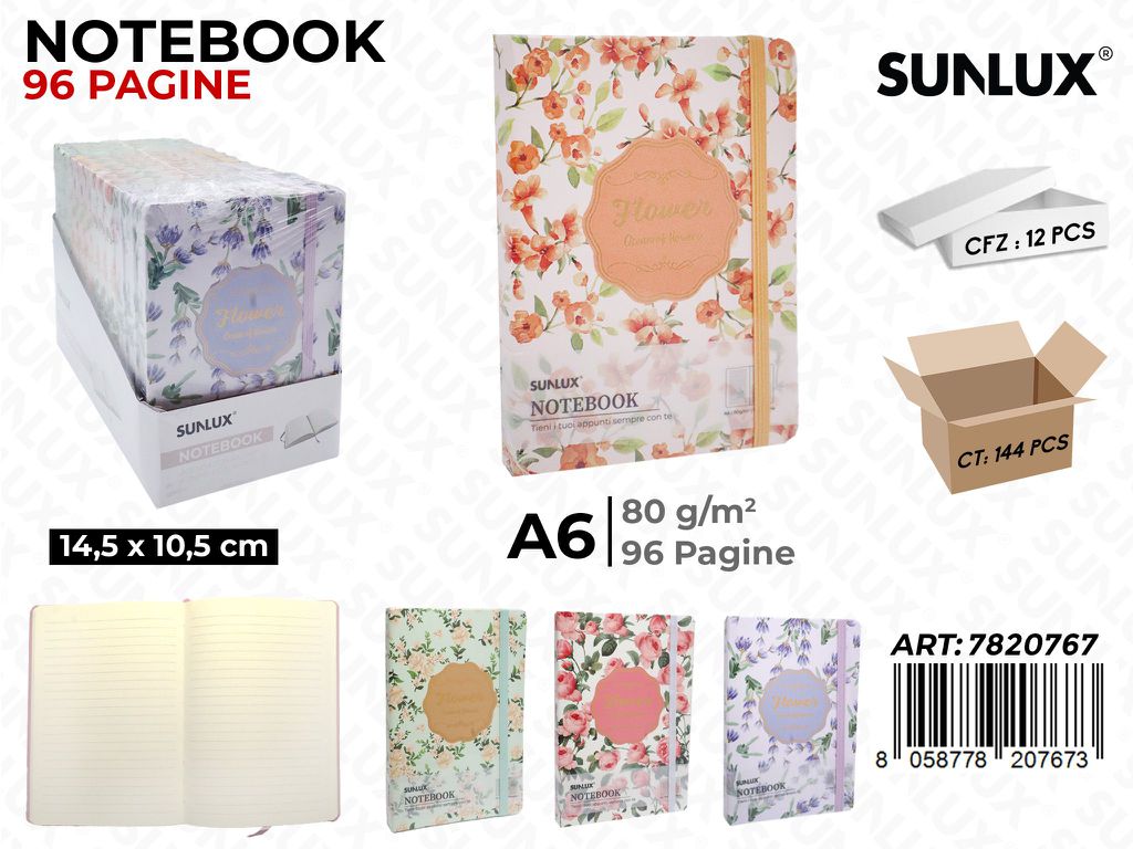 NOTEBOOK ASS. A6 14.5*10.5CM 96PAG. 80GR