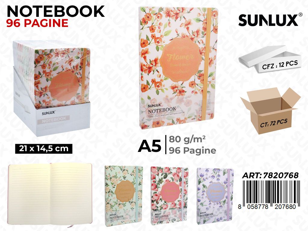 NOTEBOOK ASS. A5 21*14.5CM 96PAG. 80GR