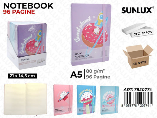 NOTEBOOK ASS. A5 21*14.5CM 96PAG. 80GR