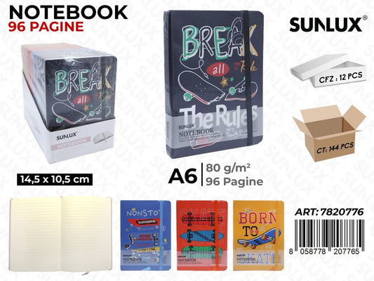 NOTEBOOK ASS. A6 14.5*10.5CM 96PAG. 80GR