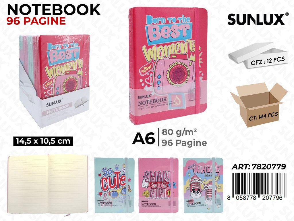NOTEBOOK ASS. A6 14.5*10.5CM 96PAG. 80GR