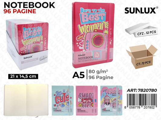 NOTEBOOK ASS. A5 21*14.5CM 96PAG. 80GR
