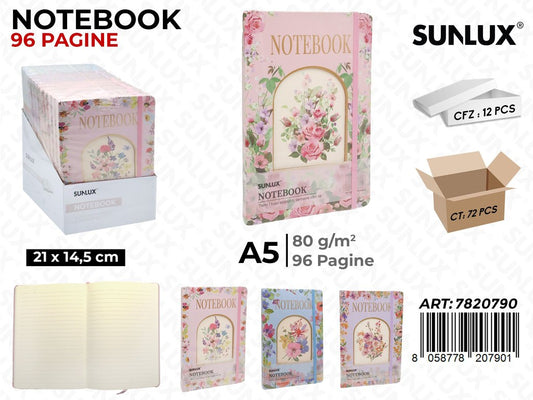 NOTEBOOK ASS. A5 21*14.5CM 96PAG. 80GR
