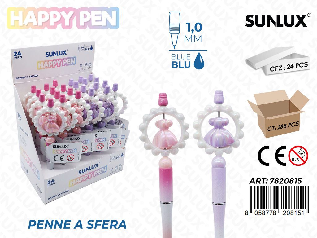 Happy Pen A Sfera Ass. 1.0Mm Blu