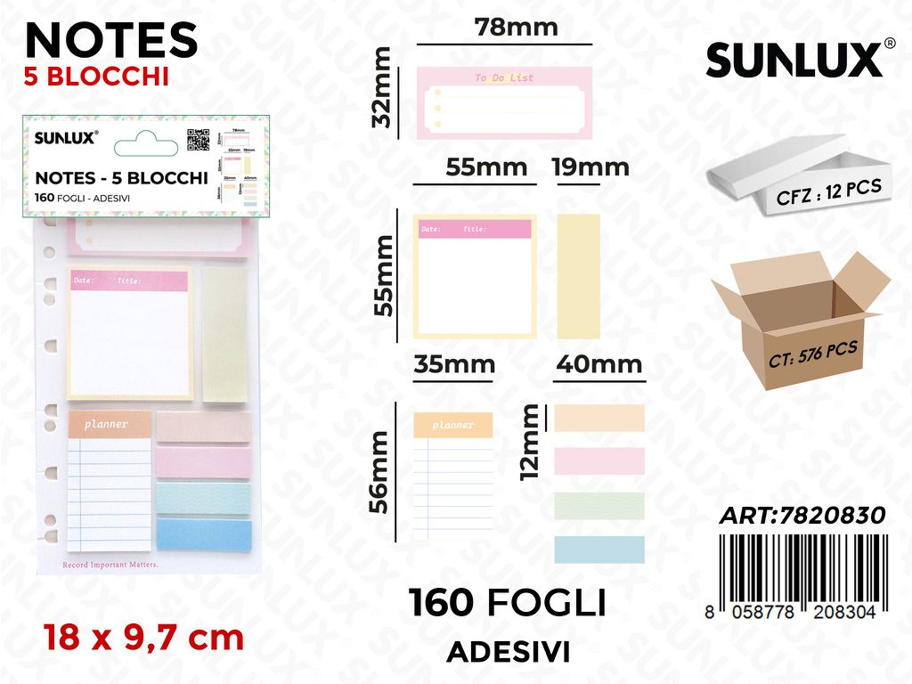 NOTES ADV 160F 18*9.7CM ASS.