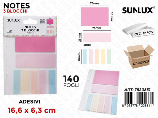 NOTES ADV 140F 16.6*6.3CM ASS.