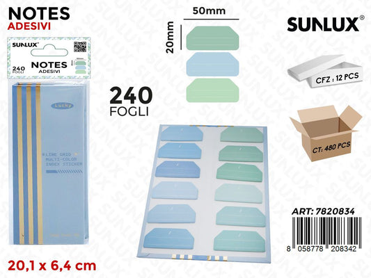 Sunlux Notes Adv 240F 20.1*6.4CM Ass.