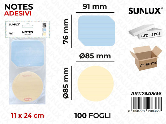 Sunlux Notes Adv 100F 11*24CM Ass.