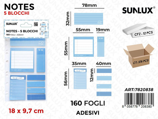 Sunlux Notes Adv 160F 18*9.7CM Ass.
