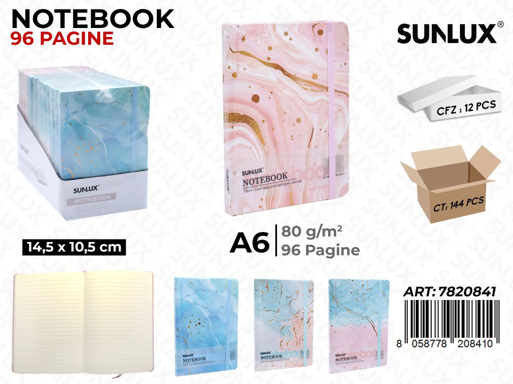 NOTEBOOK ASS. A6 14.5*10.5CM 96PAG. 80GR