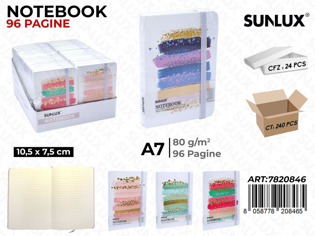 NOTEBOOK ASS. A7 10.5*7.5CM 96PAG. 80GR