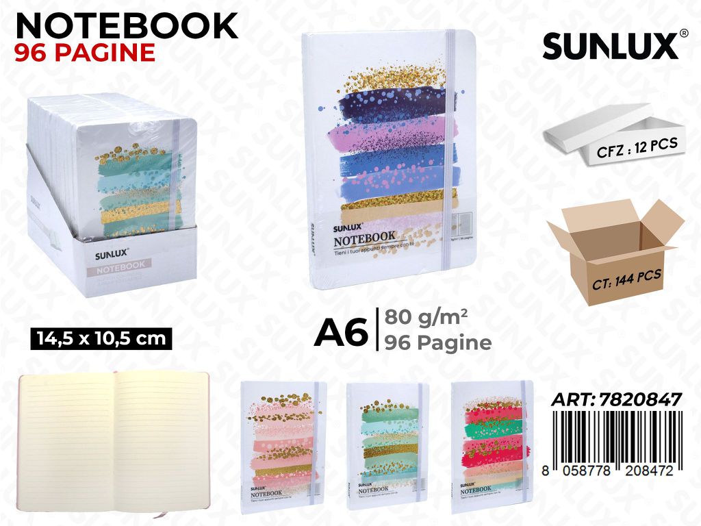 NOTEBOOK ASS. A6 14.5*10.5CM 96PAG. 80GR